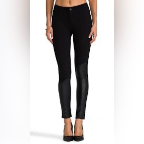 Funktional Black Atomic Leather Panel Skinny Pants Size 2 - Picture 1 of 8